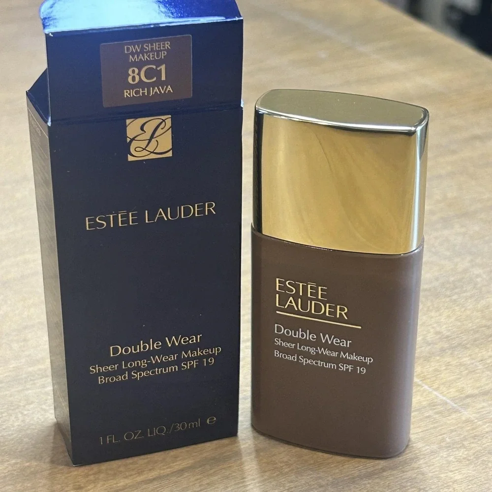 Estee Lauder Double Wear Sheer Makeup Foundation 8C1 Rich Java 1oz 30ml‎ SPF 19